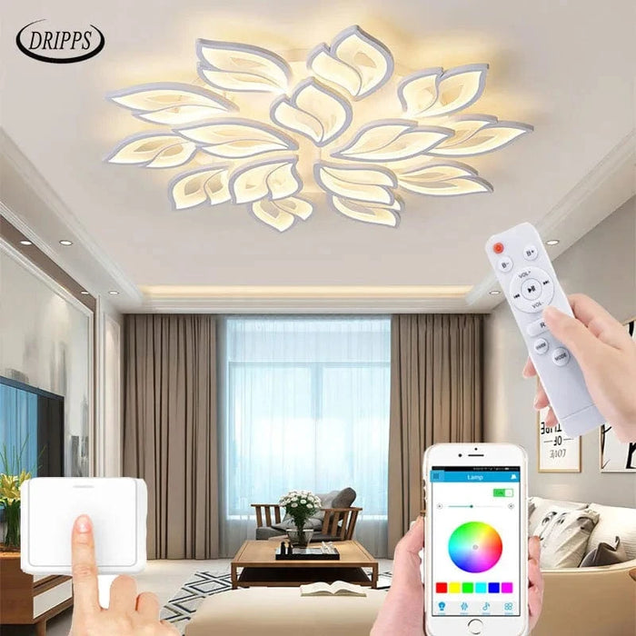 Plafonnier LED Fleur Acrylique Smart Control pour Hôtel et Café | Marco Lucetti