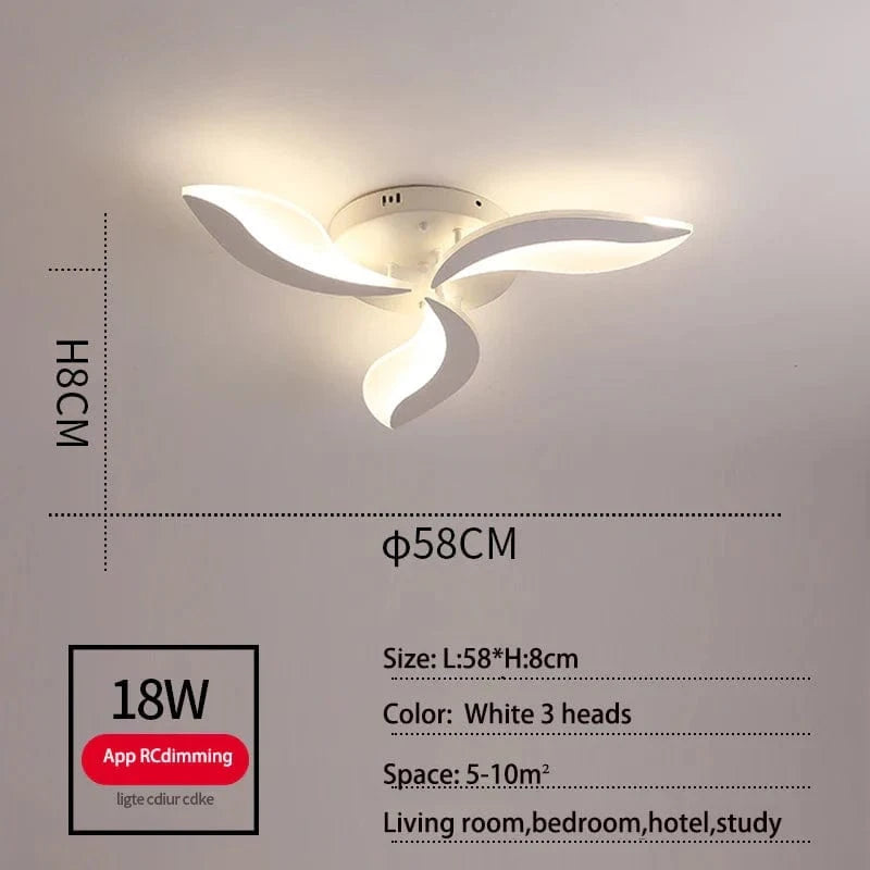 Plafonnier LED Fleur Acrylique Smart Control pour Hôtel et Café | Marco Lucetti 3 lumières 1