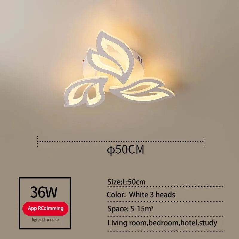 Plafonnier LED Fleur Acrylique Smart Control pour Hôtel et Café | Marco Lucetti 3 lumières