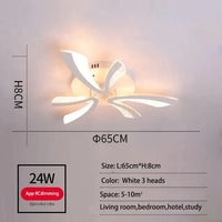 Plafonnier LED Fleur Acrylique Smart Control pour Hôtel et Café | Marco Lucetti 3 lumières blanc