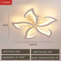 Plafonnier LED Fleur Acrylique Smart Control pour Hôtel et Café | Marco Lucetti 5 lumières 1