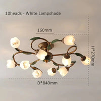 Plafonnier LED Fleur Blanche, Déco Intérieure Villa & Salon | Marco Lucetti Abat-jour blanc