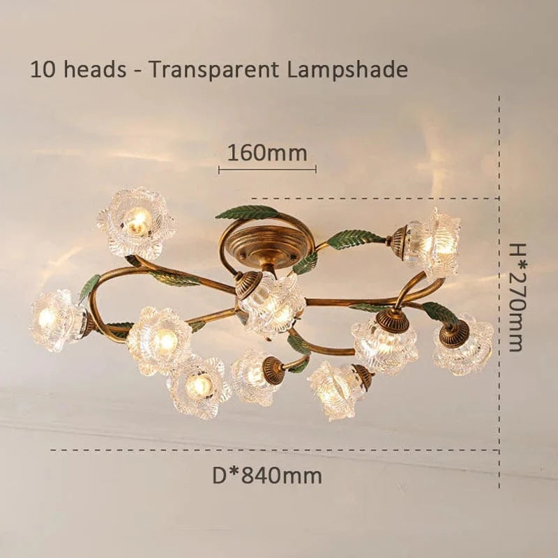 Plafonnier LED Fleur Blanche, Déco Intérieure Villa & Salon | Marco Lucetti Abat-jour transparent