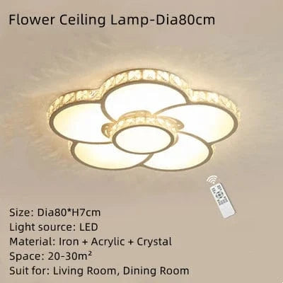 Plafonnier LED Fleur Chaude Romantique - Design Moderne et Éclairage Décoratif | Marco Lucetti Dia80cm / Lumière variable