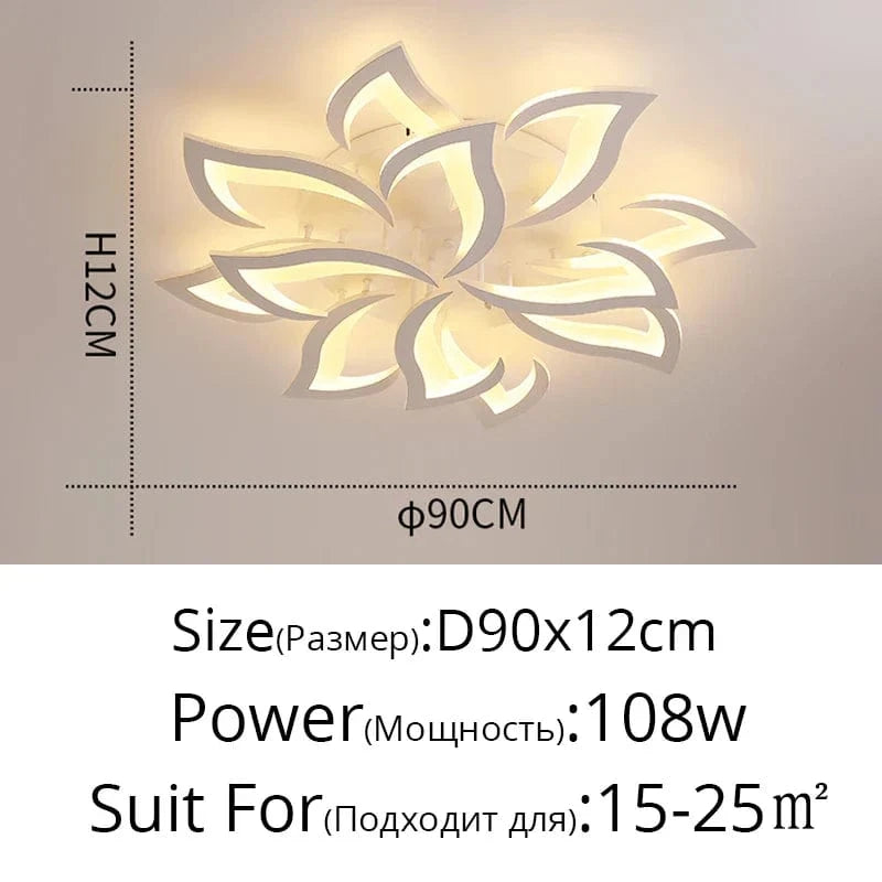 Plafonnier LED Fleur en Acrylique | Marco Lucetti Blanc 12 têtes