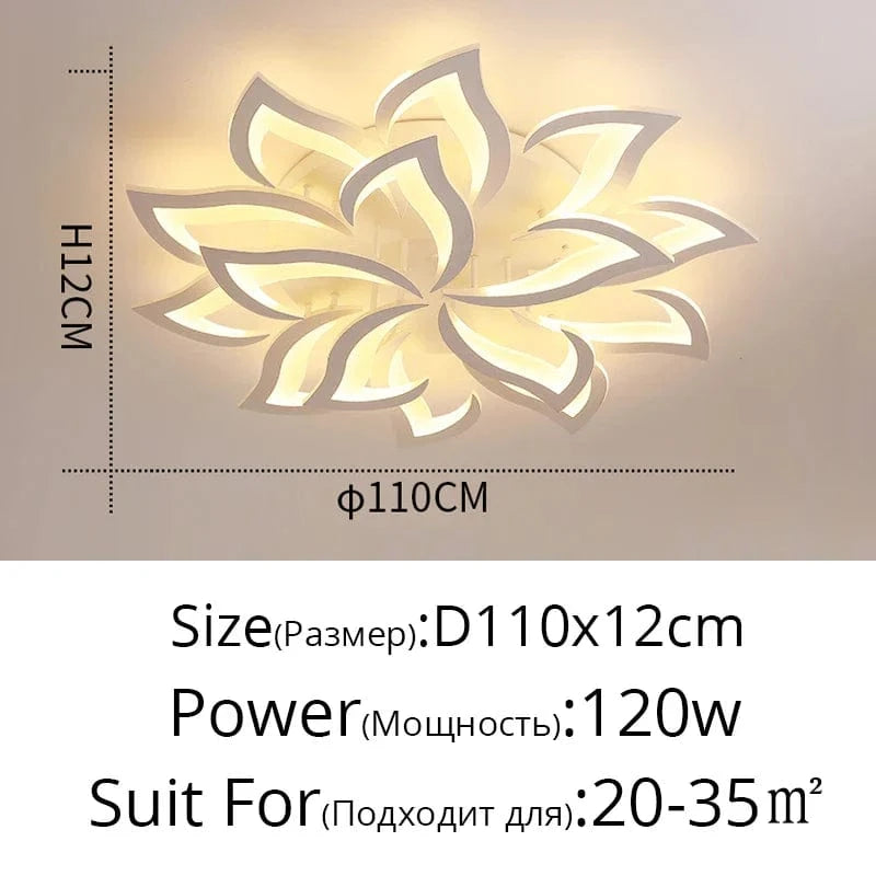 Plafonnier LED Fleur en Acrylique | Marco Lucetti Blanc 15 têtes