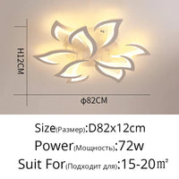 Plafonnier LED Fleur en Acrylique | Marco Lucetti Blanc 9 têtes