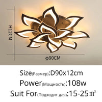 Plafonnier LED Fleur en Acrylique | Marco Lucetti Noir 12 têtes