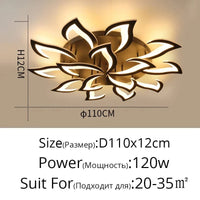 Plafonnier LED Fleur en Acrylique | Marco Lucetti Noir 15 têtes