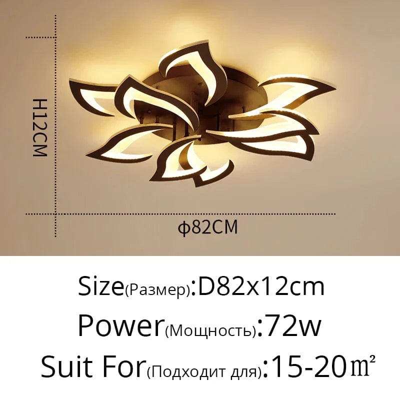 Plafonnier LED Fleur en Acrylique | Marco Lucetti Noir 9 têtes