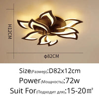 Plafonnier LED Fleur en Acrylique | Marco Lucetti Noir 9 têtes