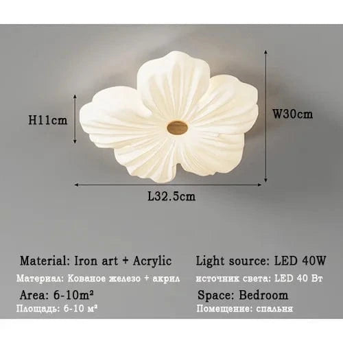 Plafonnier LED Fleur Nordique Décoratif | Marco Lucetti 1 Tête L32,5cm / Lumière froide