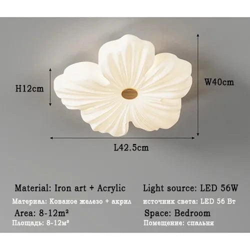 Plafonnier LED Fleur Nordique Décoratif | Marco Lucetti 1 Tête L42,5cm / Lumière chaude