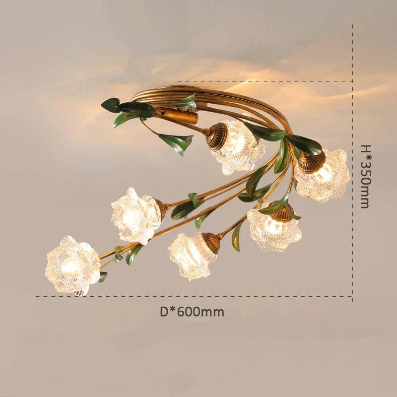 Plafonnier LED Fleurs en Verre Nordique "Viridiplantae" | Marco Lucetti Abat-jour transparent