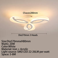 Plafonnier LED Floral Jalen   | Marco Lucetti 3 Lumières - Blanc