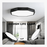 Plafonnier LED Geo, disponible en noir ou blanc. | Marco Lucetti