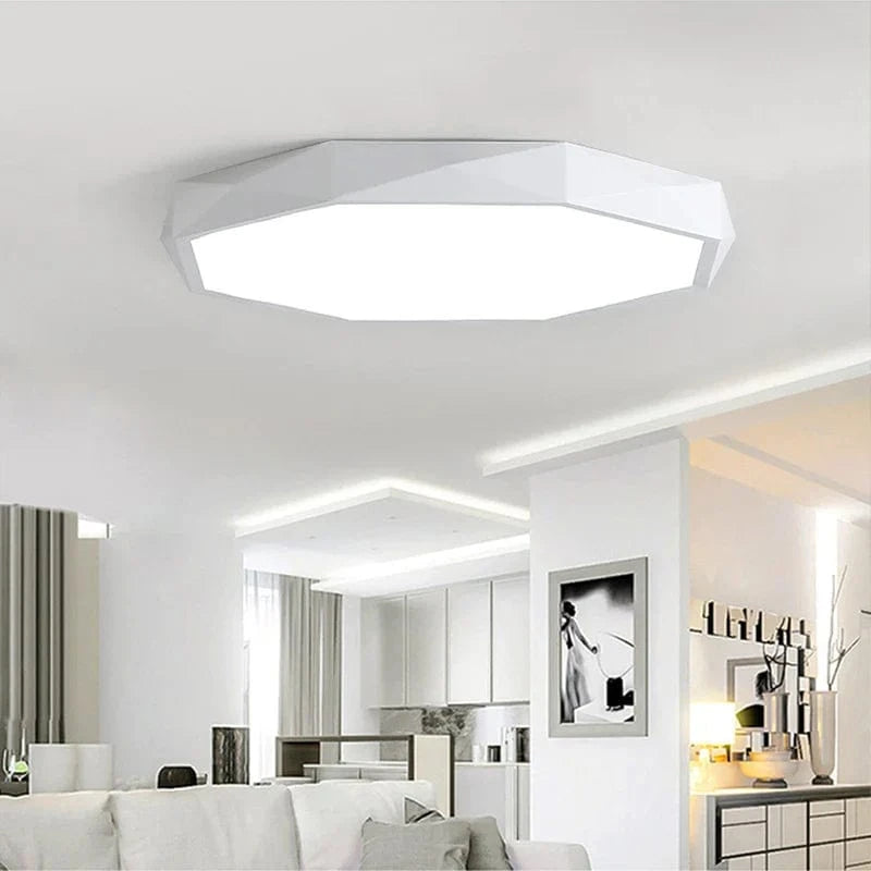 Plafonnier LED Geo, disponible en noir ou blanc. | Marco Lucetti Plafonnier blanc / Blanc chaud / 30W