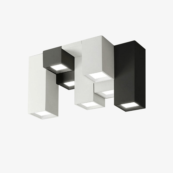 Plafonnier LED Géométrie Rectangulaire Noir et Blanc | Marco Lucetti