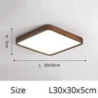 Plafonnier LED Géométrique Bois Evelyn | Marco Lucetti Carré - 30x30cm / Chaude