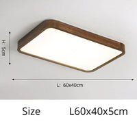 Plafonnier LED Géométrique Bois Evelyn | Marco Lucetti Carré - 60x40cm / Chaude