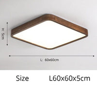 Plafonnier LED Géométrique Bois Evelyn | Marco Lucetti Carré - 60x60cm / Chaude