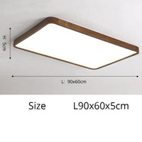 Plafonnier LED Géométrique Bois Evelyn | Marco Lucetti Carré - 90x60cm / Chaude