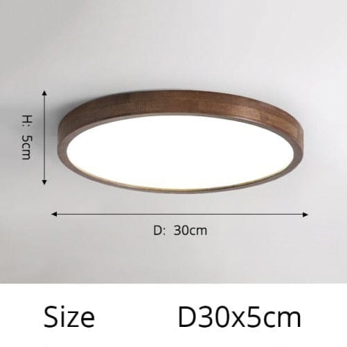 Plafonnier LED Géométrique Bois Evelyn | Marco Lucetti Rond - 30cm / Chaude