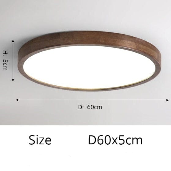 Plafonnier LED Géométrique Bois Evelyn | Marco Lucetti Rond - 60cm / Chaude