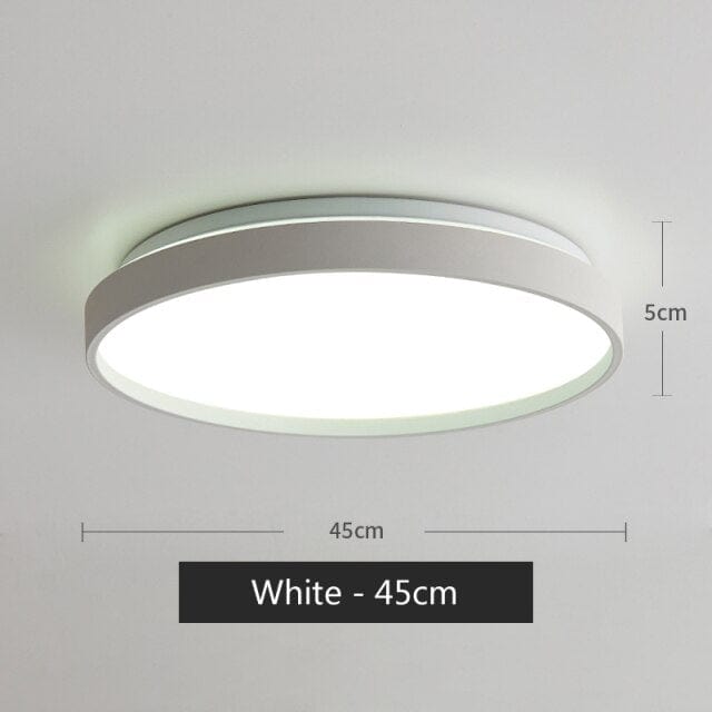 Plafonnier LED Glen, design métallique circulaire | Marco Lucetti Blanc - 45 cm / 27 - 48W / Chaude