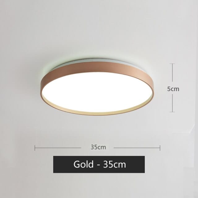 Plafonnier LED Glen, design métallique circulaire | Marco Lucetti Doré - 35 cm / 27 - 48W / Chaude