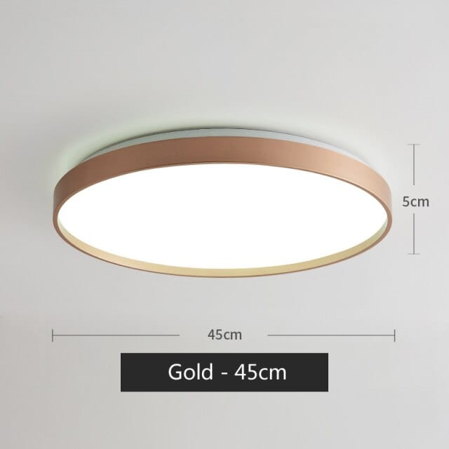 Plafonnier LED Glen, design métallique circulaire | Marco Lucetti Doré - 45 cm / 27 - 48W / Chaude