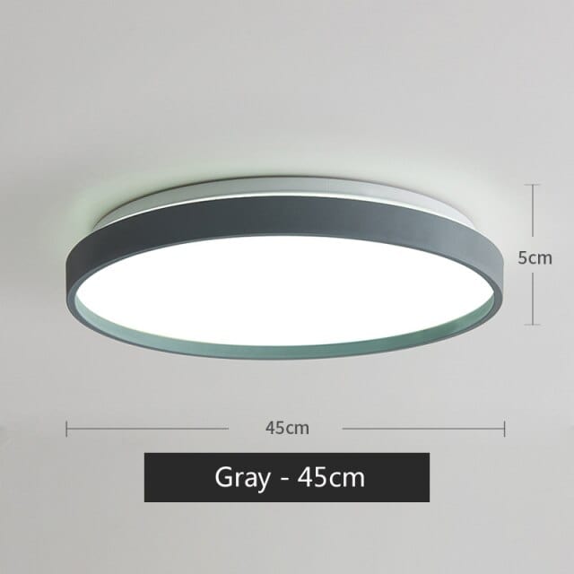 Plafonnier LED Glen, design métallique circulaire | Marco Lucetti Gris - 45 cm / 27 - 48W / Chaude