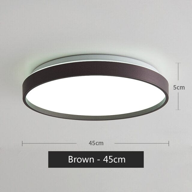 Plafonnier LED Glen, design métallique circulaire | Marco Lucetti Marron - 45 cm / 27 - 48W / Chaude