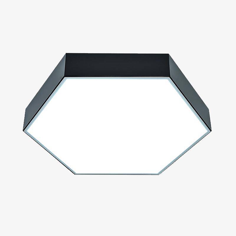 Plafonnier LED Noir en Forme d'Hexagone