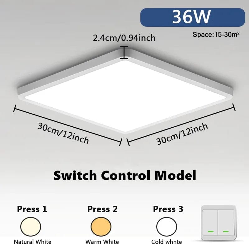 Plafonnier LED Intelligent 3 Couleurs avec Télécommande Tuya App - Smart Lighting | Marco Lucetti