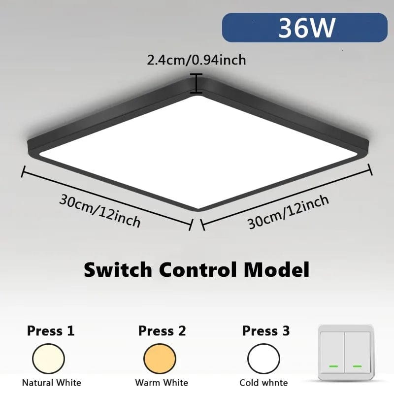 Plafonnier LED Intelligent 3 Couleurs avec Télécommande Tuya App - Smart Lighting | Marco Lucetti