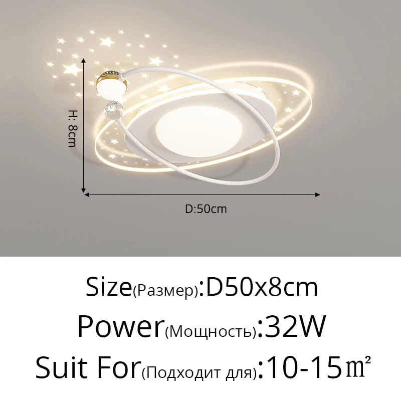 Plafonnier LED Intelligent avec Éclairage Étoilé Nordique et Télécommande | Marco Lucetti