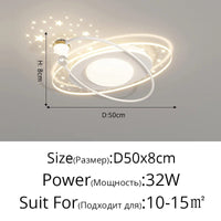 Plafonnier LED Intelligent avec Éclairage Étoilé Nordique et Télécommande | Marco Lucetti