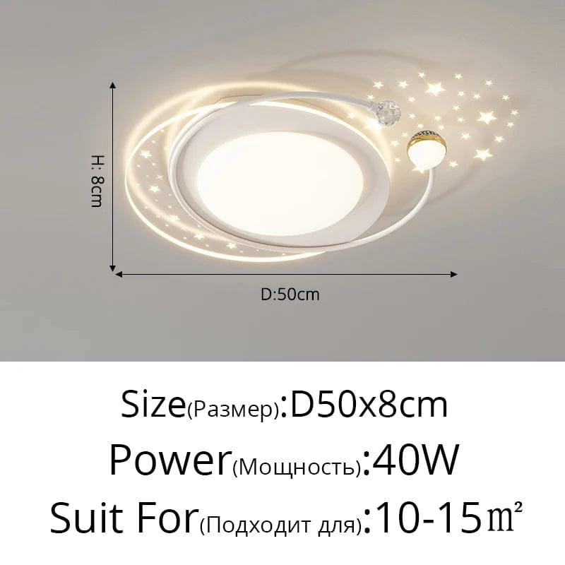 Plafonnier LED Intelligent avec Éclairage Étoilé Nordique et Télécommande | Marco Lucetti