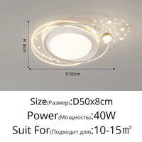 Plafonnier LED Intelligent avec Éclairage Étoilé Nordique et Télécommande | Marco Lucetti