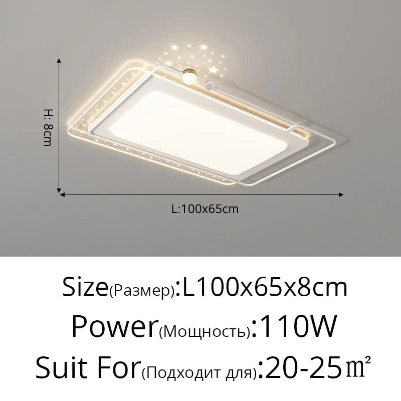 Plafonnier LED Intelligent avec Éclairage Étoilé Nordique et Télécommande | Marco Lucetti