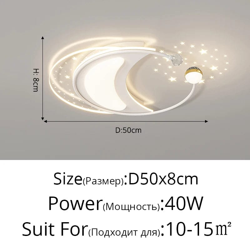 Plafonnier LED Intelligent avec Éclairage Étoilé Nordique et Télécommande | Marco Lucetti