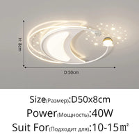 Plafonnier LED Intelligent avec Éclairage Étoilé Nordique et Télécommande | Marco Lucetti