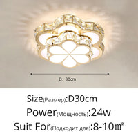 Plafonnier LED Intelligent Fleur de Cristal Moderne