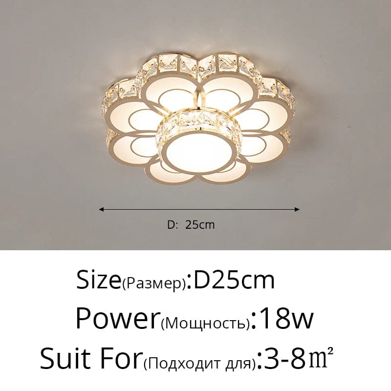 Plafonnier LED Intelligent Fleur de Cristal Moderne | Marco Lucetti