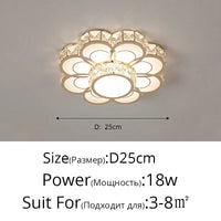 Plafonnier LED Intelligent Fleur de Cristal Moderne | Marco Lucetti