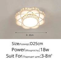 Plafonnier LED Intelligent Fleur de Cristal Moderne | Marco Lucetti Style C D25 18w