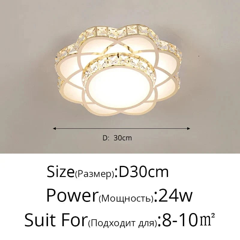 Plafonnier LED Intelligent Fleur de Cristal Moderne | Marco Lucetti Style C D30 24w