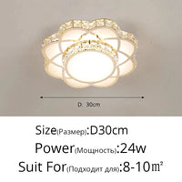 Plafonnier LED Intelligent Fleur de Cristal Moderne | Marco Lucetti Style C D30 24w