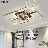 Plafonnier LED Intelligent Modernité & Créativité pour Décoration Intérieure | Marco Lucetti Noir 110cm 1 / 3 couleurs pas de télécommande